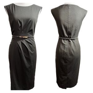 NWOT Antonio Melani Size 2 Cap Sleeve Tailor Fit Soft Black Dress w/belt